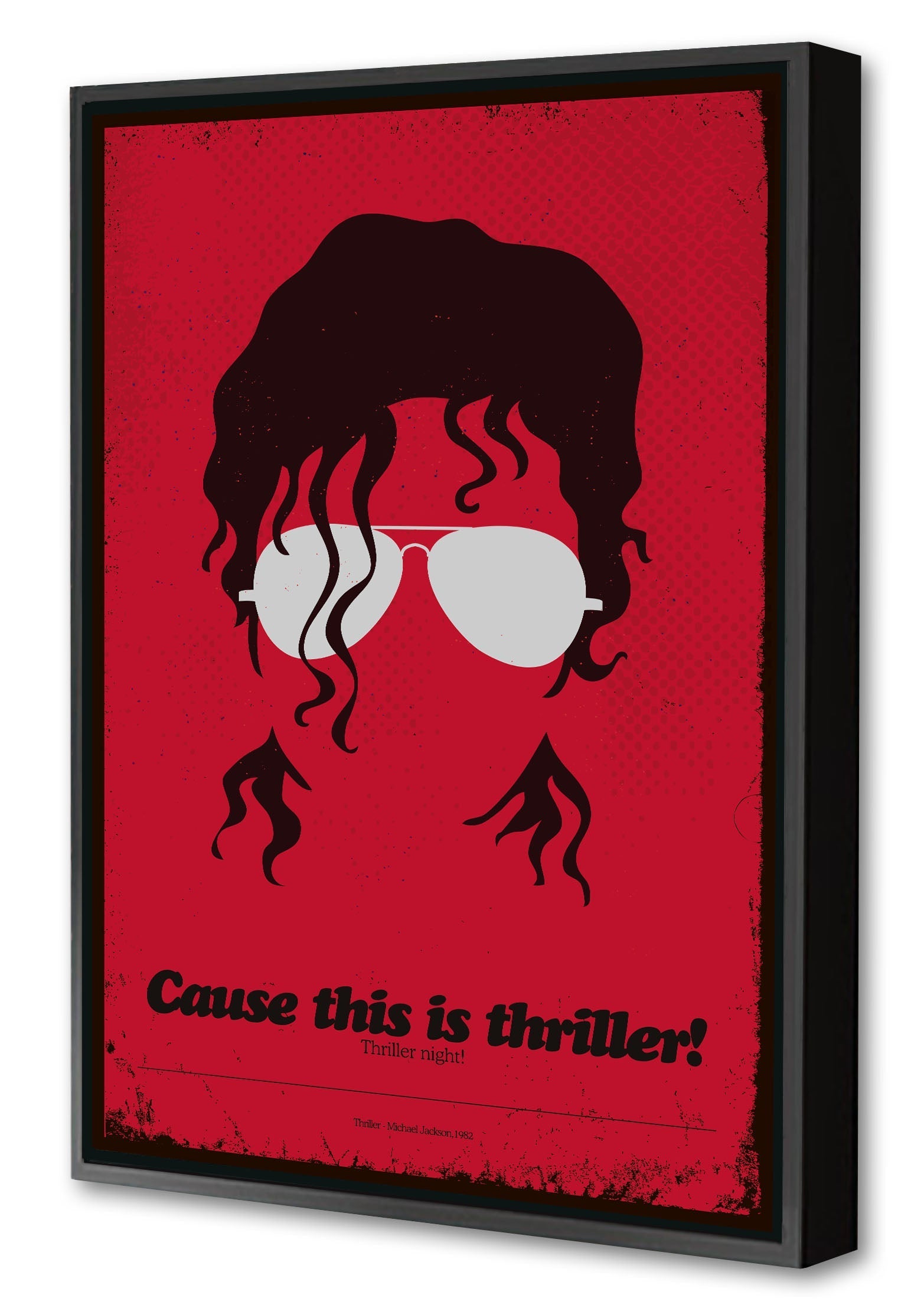 Mickael Jackson - Cause this is Thriller-concerts, print-Canvas Print with Box Frame-40 x 60 cm-BLUE SHAKER