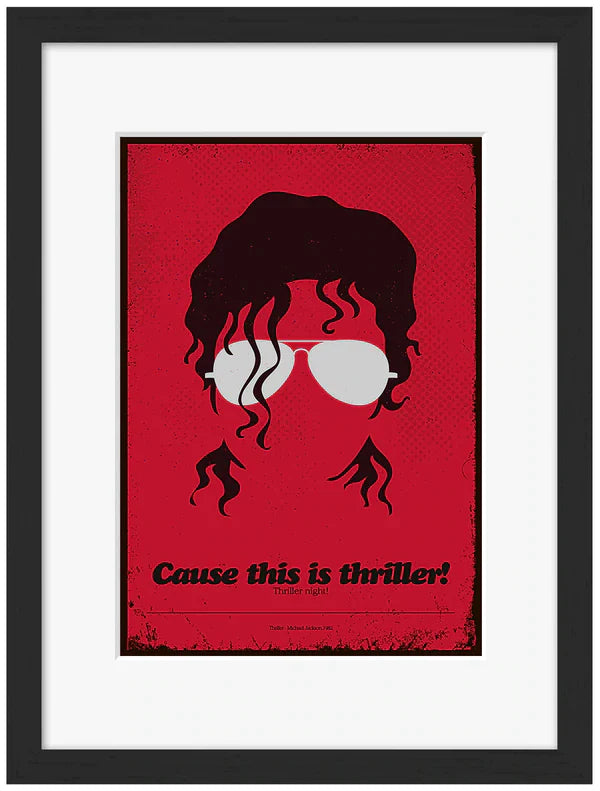 Mickael Jackson - Cause this is Thriller-concerts, print-Framed Print-30 x 40 cm-BLUE SHAKER