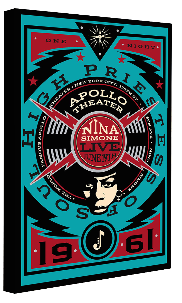 Nina Simone - Apollo Theater Black Blue-concerts, print-Canvas Print - 20 mm Frame-50 x 75 cm-BLUE SHAKER