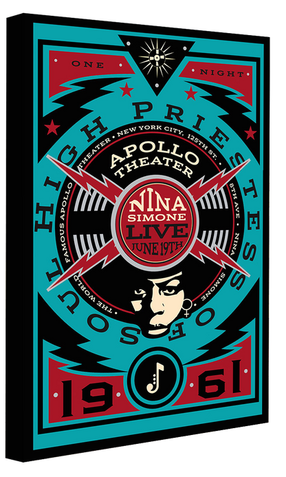 Nina Simone - Apollo Theater Black Blue-concerts, print-Canvas Print - 20 mm Frame-50 x 75 cm-BLUE SHAKER