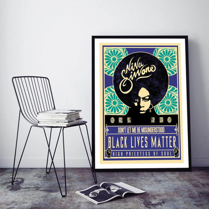 Nina Simone - BLM Blue-concerts, print-BLUE SHAKER