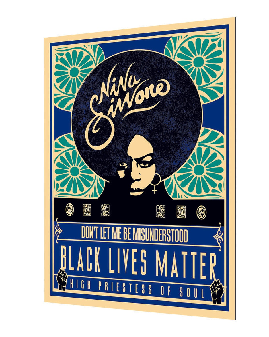 Nina Simone - BLM Blue-concerts, print-Alu Dibond 3mm-40 x 60 cm-BLUE SHAKER