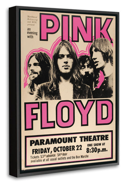 Pink Floyd – Paramount Theatre-concerts, print-Canvas Print with Box Frame-40 x 60 cm-BLUE SHAKER
