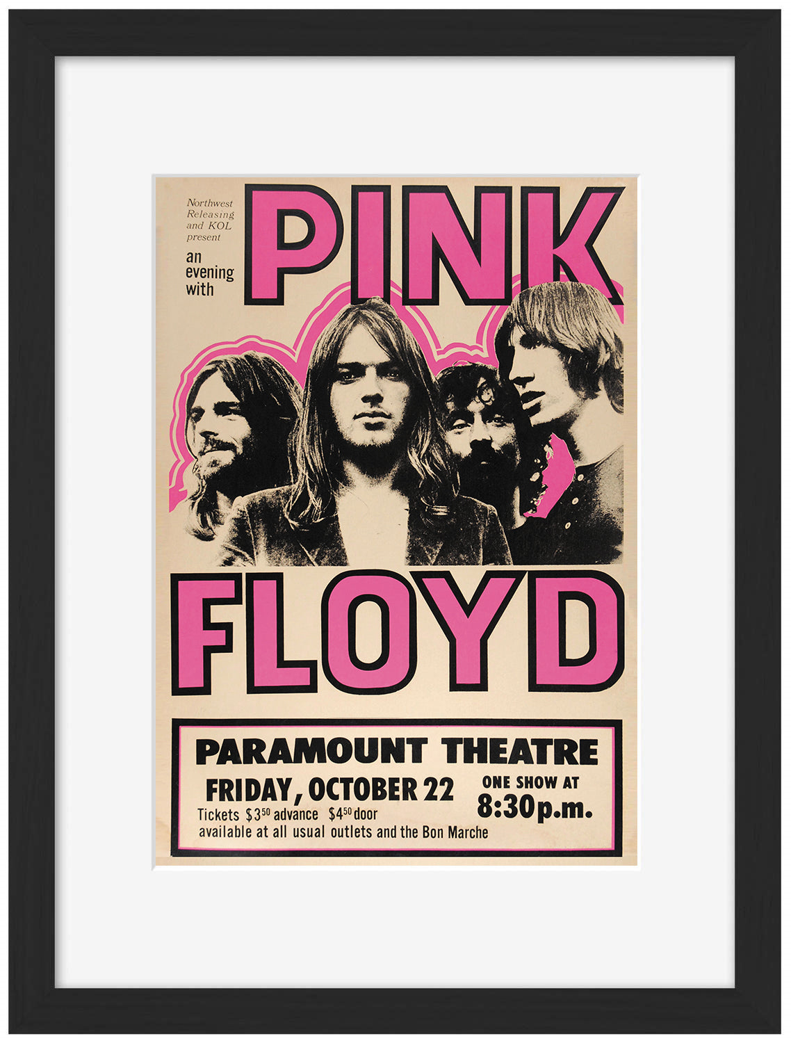 Pink Floyd – Paramount Theatre-concerts, print-Framed Print-30 x 40 cm-BLUE SHAKER