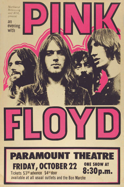 Pink Floyd – Paramount Theatre-concerts, print-Print-30 x 40 cm-BLUE SHAKER