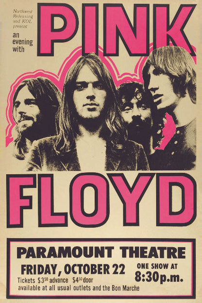 Pink Floyd – Paramount Theatre-concerts, print-Print-30 x 40 cm-BLUE SHAKER