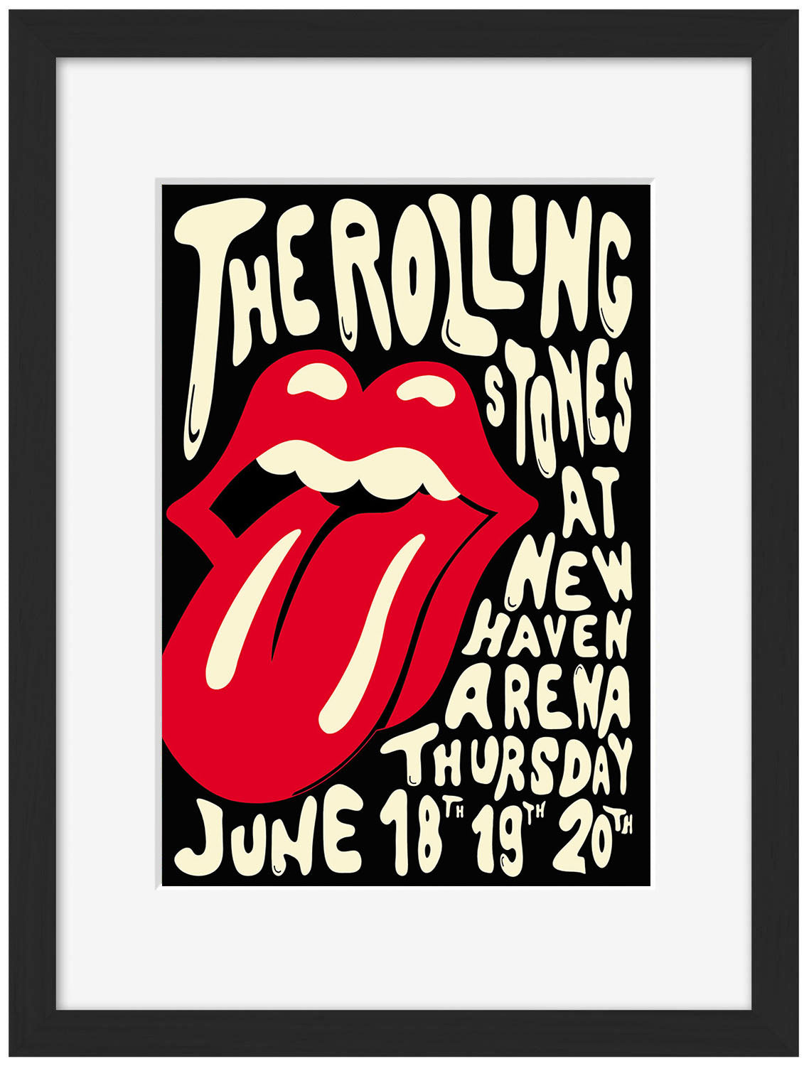 Rolling Stones New Haven Arena-concerts, print-Framed Print-30 x 40 cm-BLUE SHAKER