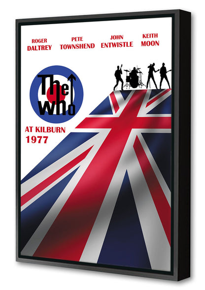 The Who-concerts, print-Canvas Print with Box Frame-40 x 60 cm-BLUE SHAKER