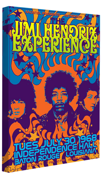 Jimi Hendrix Experience-concerts, print-Canvas Print - 20 mm Frame-50 x 75 cm-BLUE SHAKER