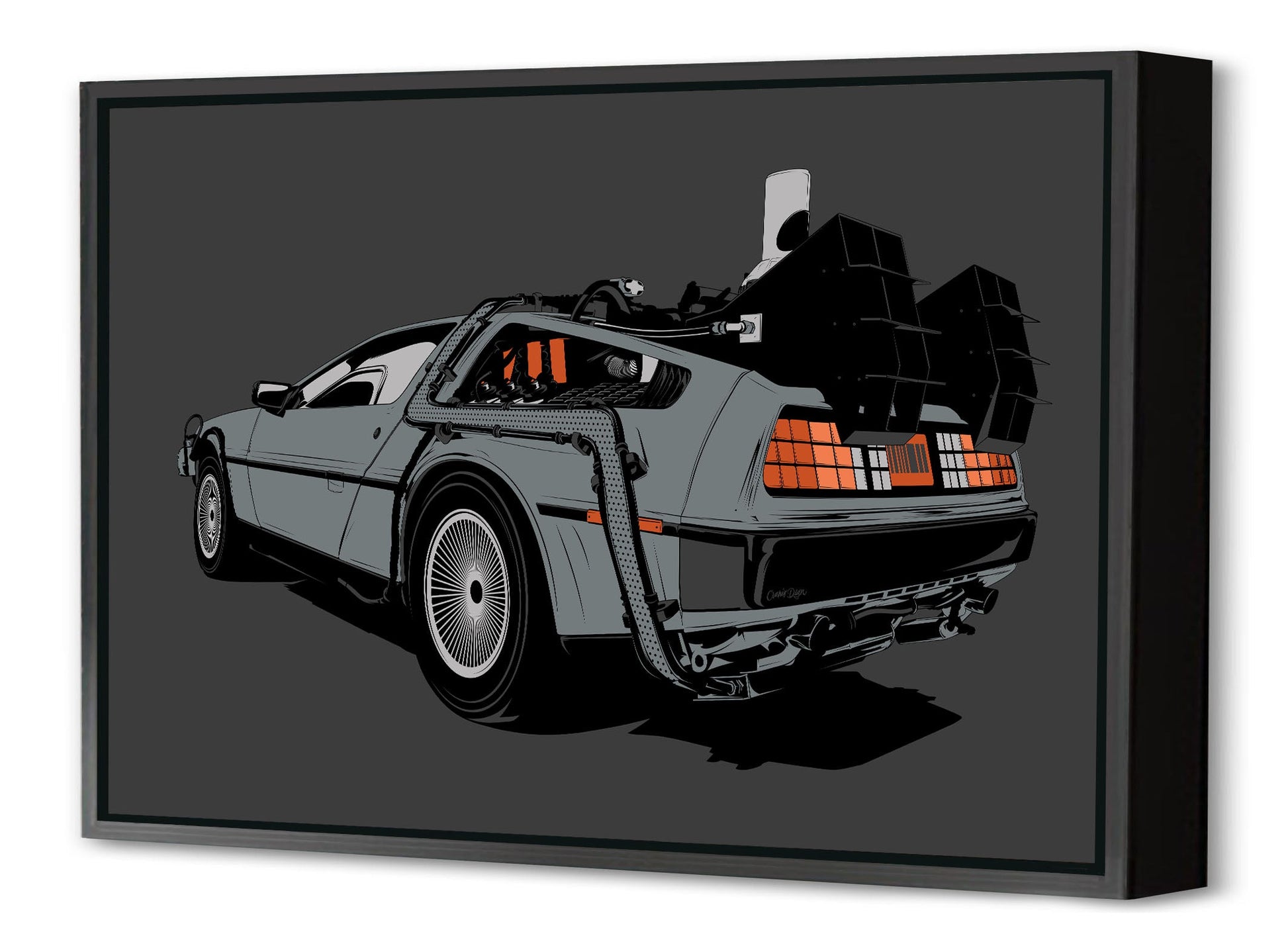 DeLorean-cranio, print-Canvas Print with Box Frame-40 x 60 cm-BLUE SHAKER