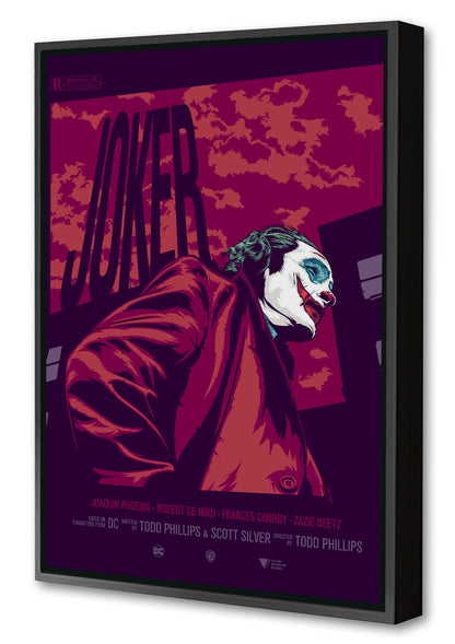 Joker Movie-cranio, print-Canvas Print with Box Frame-40 x 60 cm-BLUE SHAKER