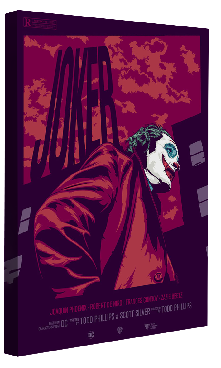 Joker Movie-cranio, print-Canvas Print - 20 mm Frame-50 x 75 cm-BLUE SHAKER