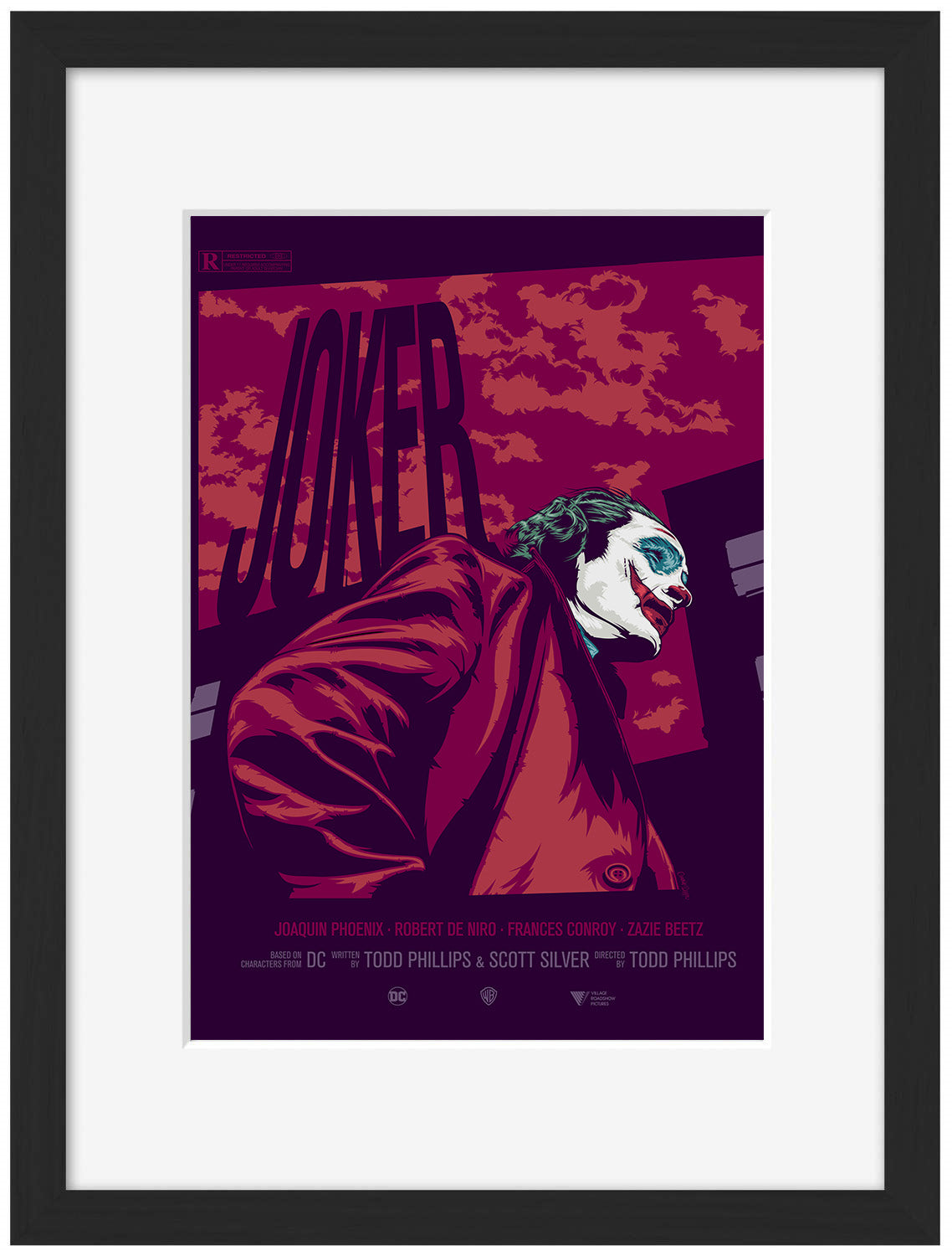 Joker Movie-cranio, print-Framed Print-30 x 40 cm-BLUE SHAKER