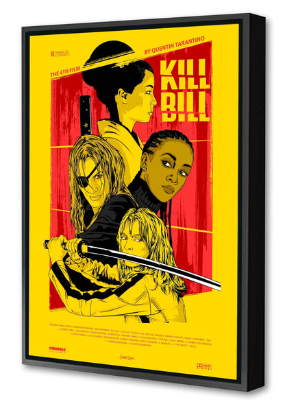 Kill Bill Movie-cranio, print-Canvas Print with Box Frame-40 x 60 cm-BLUE SHAKER