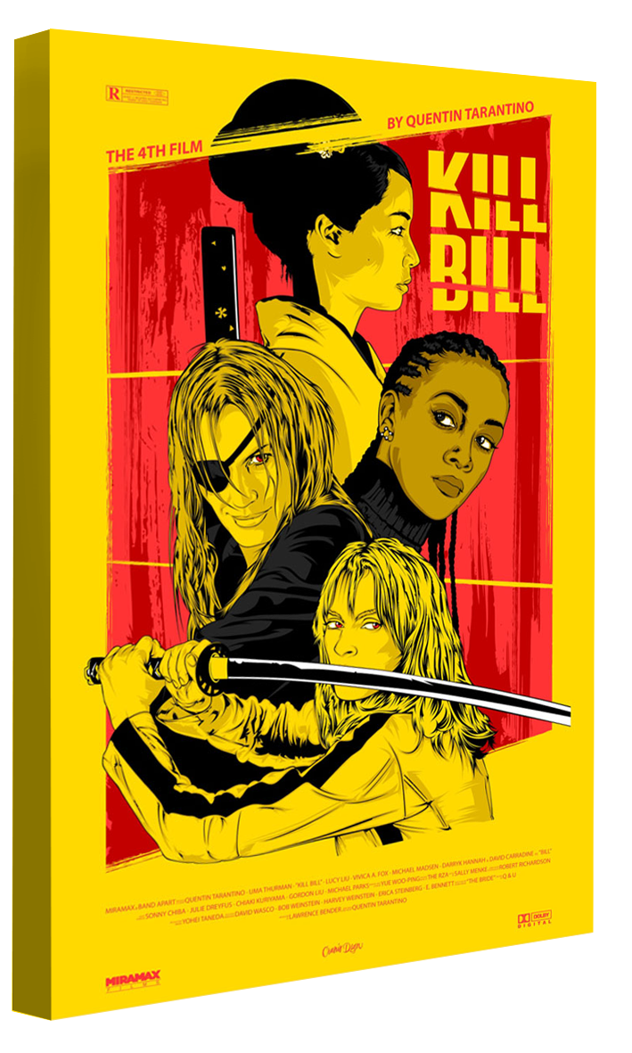 Kill Bill Movie-cranio, print-Canvas Print - 20 mm Frame-50 x 75 cm-BLUE SHAKER