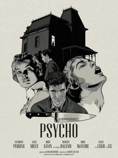 Psycho Movie-cranio, print-Print-30 x 40 cm-BLUE SHAKER