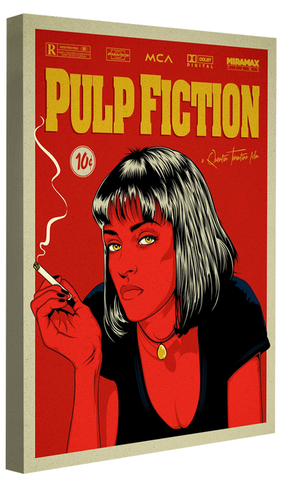 Pulp Fiction Movie-cranio, print-Canvas Print - 20 mm Frame-50 x 75 cm-BLUE SHAKER