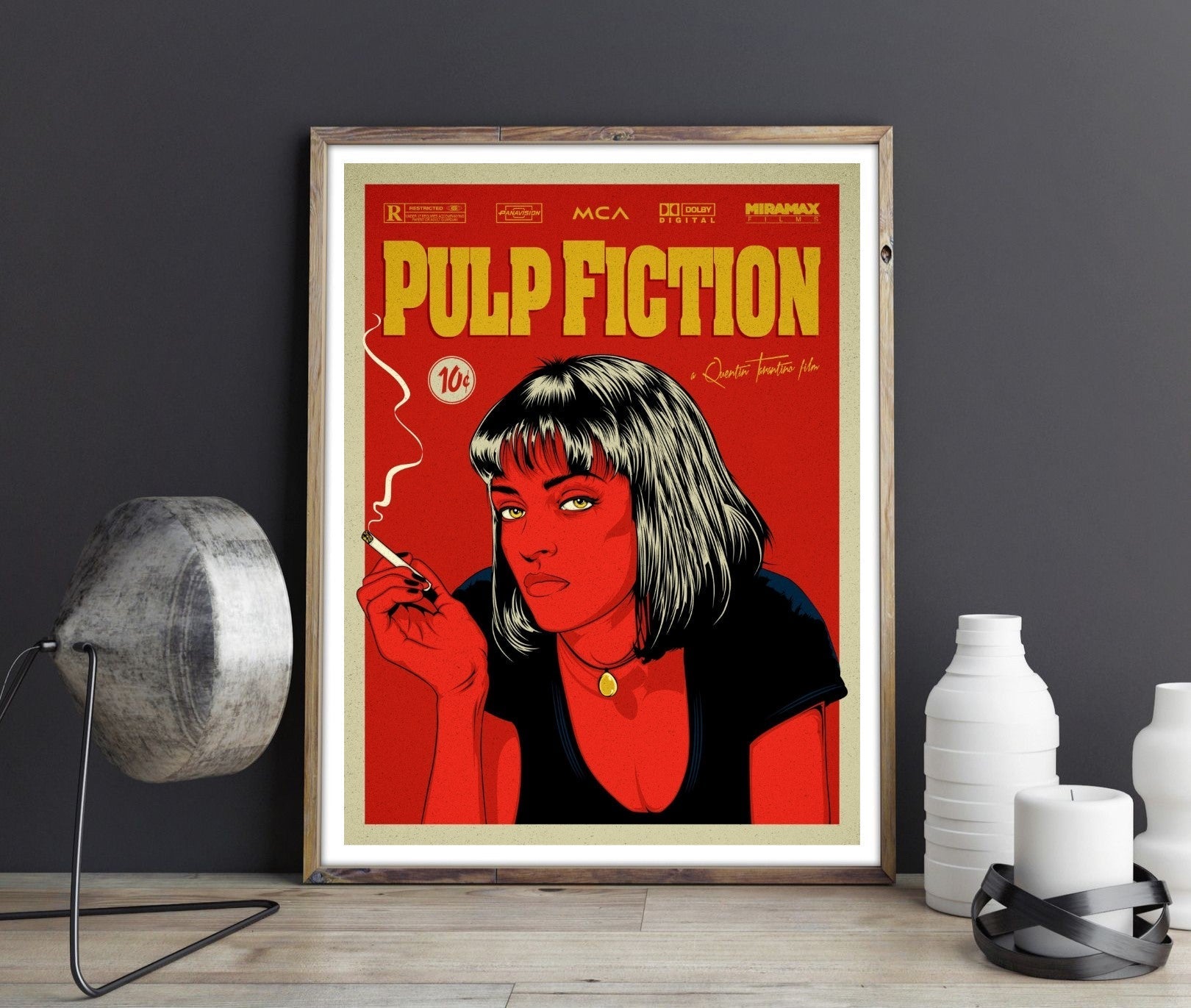 Pulp Fiction Movie-cranio, print-BLUE SHAKER