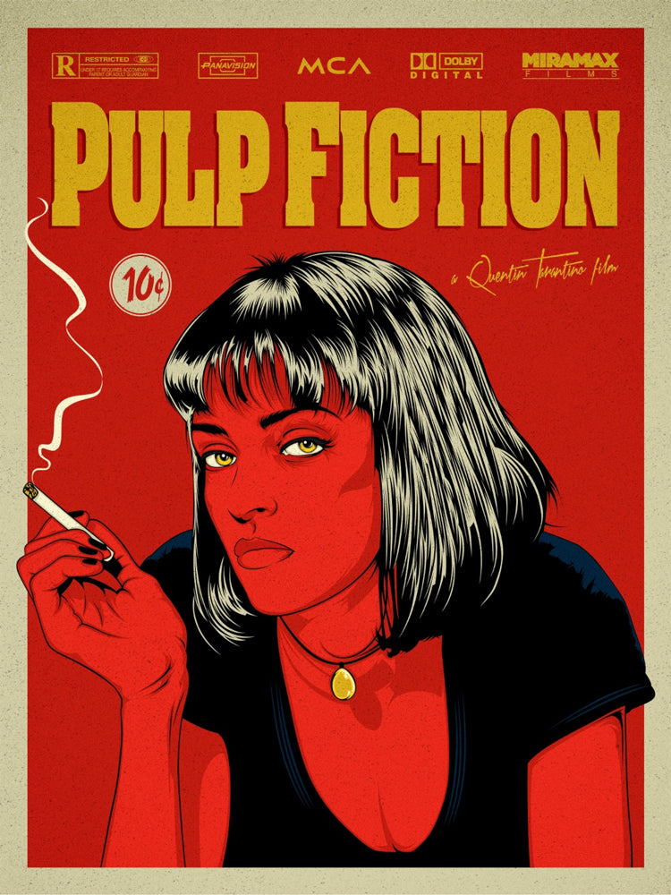 Pulp Fiction Movie-cranio, print-Print-30 x 40 cm-BLUE SHAKER