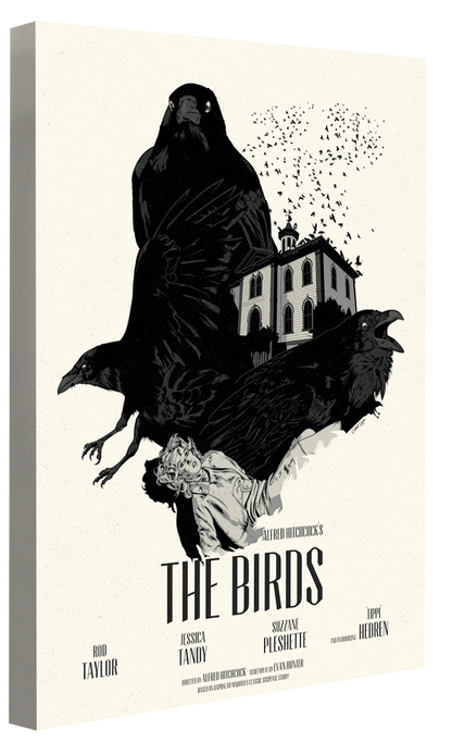 The Birds Movie-cranio, print-Canvas Print - 20 mm Frame-50 x 75 cm-BLUE SHAKER