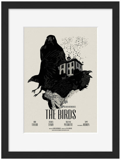 The Birds Movie-cranio, print-Framed Print-30 x 40 cm-BLUE SHAKER