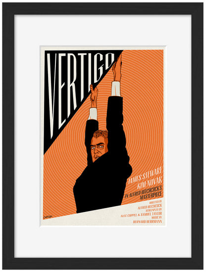 Vertigo Orange-cranio, print-Framed Print-30 x 40 cm-BLUE SHAKER