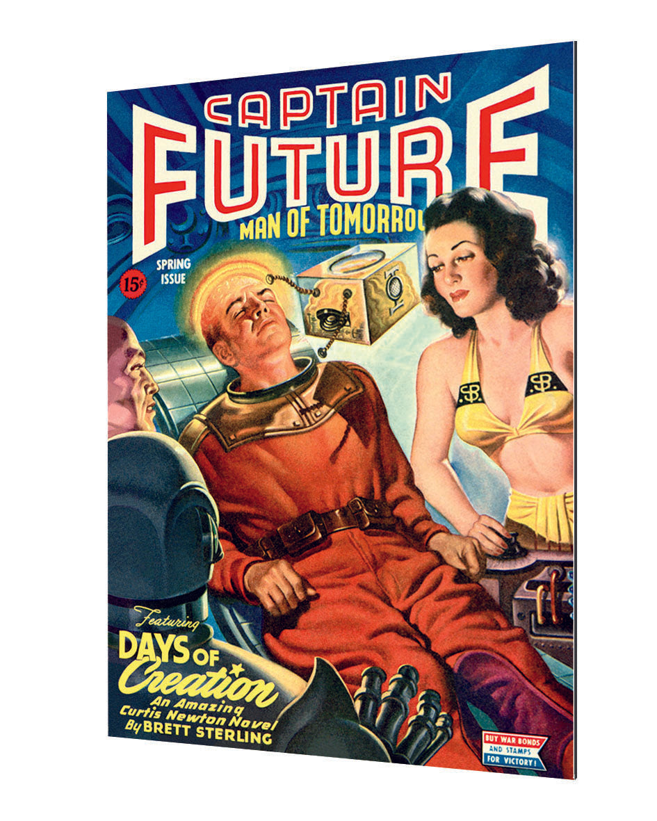 Captain Future - Man of Tomorrow-comics, print-Alu Dibond 3mm-40 x 60 cm-BLUE SHAKER