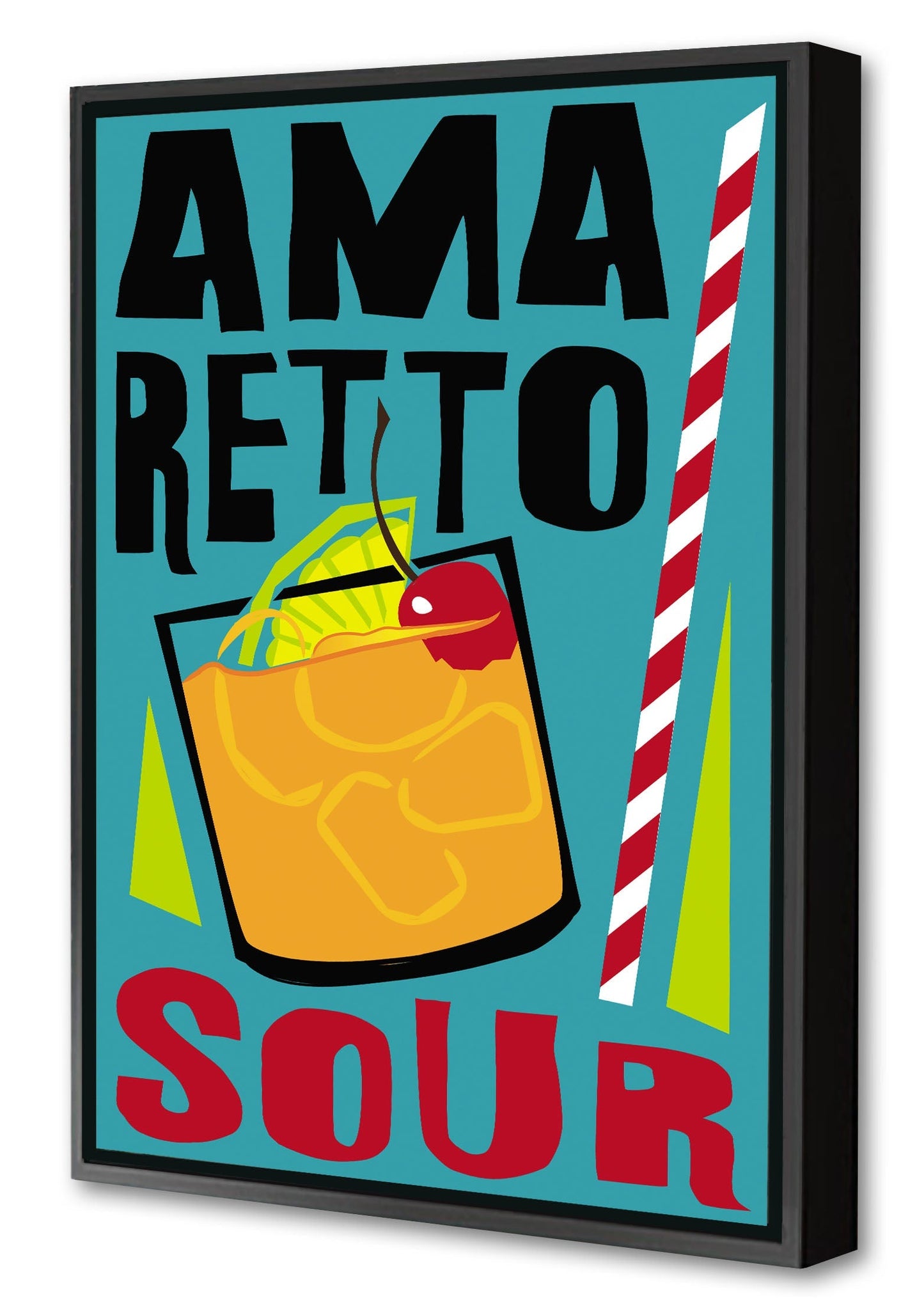 Amaretto-cocktails, print-Canvas Print with Box Frame-40 x 60 cm-BLUE SHAKER