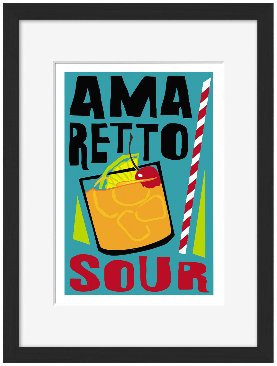 Amaretto-cocktails, print-Framed Print-30 x 40 cm-BLUE SHAKER