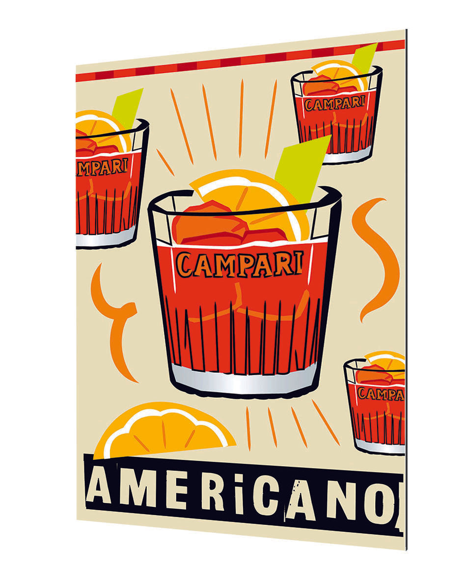 Americano-cocktails, print-Alu Dibond 3mm-40 x 60 cm-BLUE SHAKER