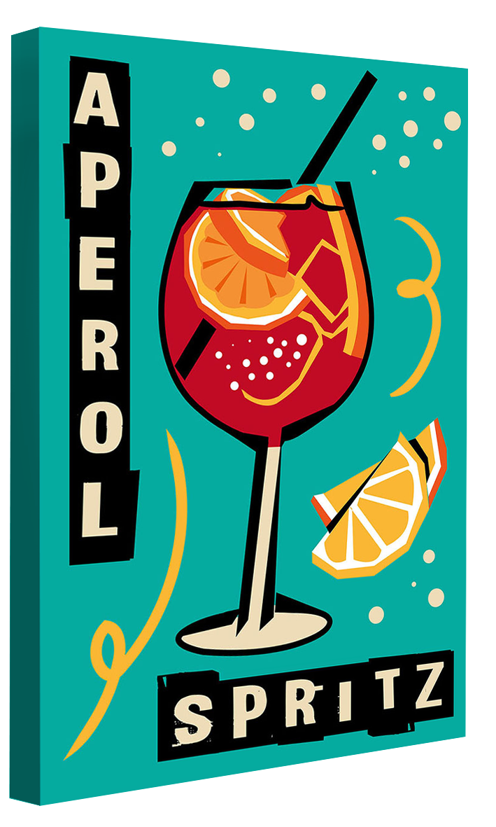 Aperol Spritz-cocktails, print-Canvas Print - 20 mm Frame-50 x 75 cm-BLUE SHAKER