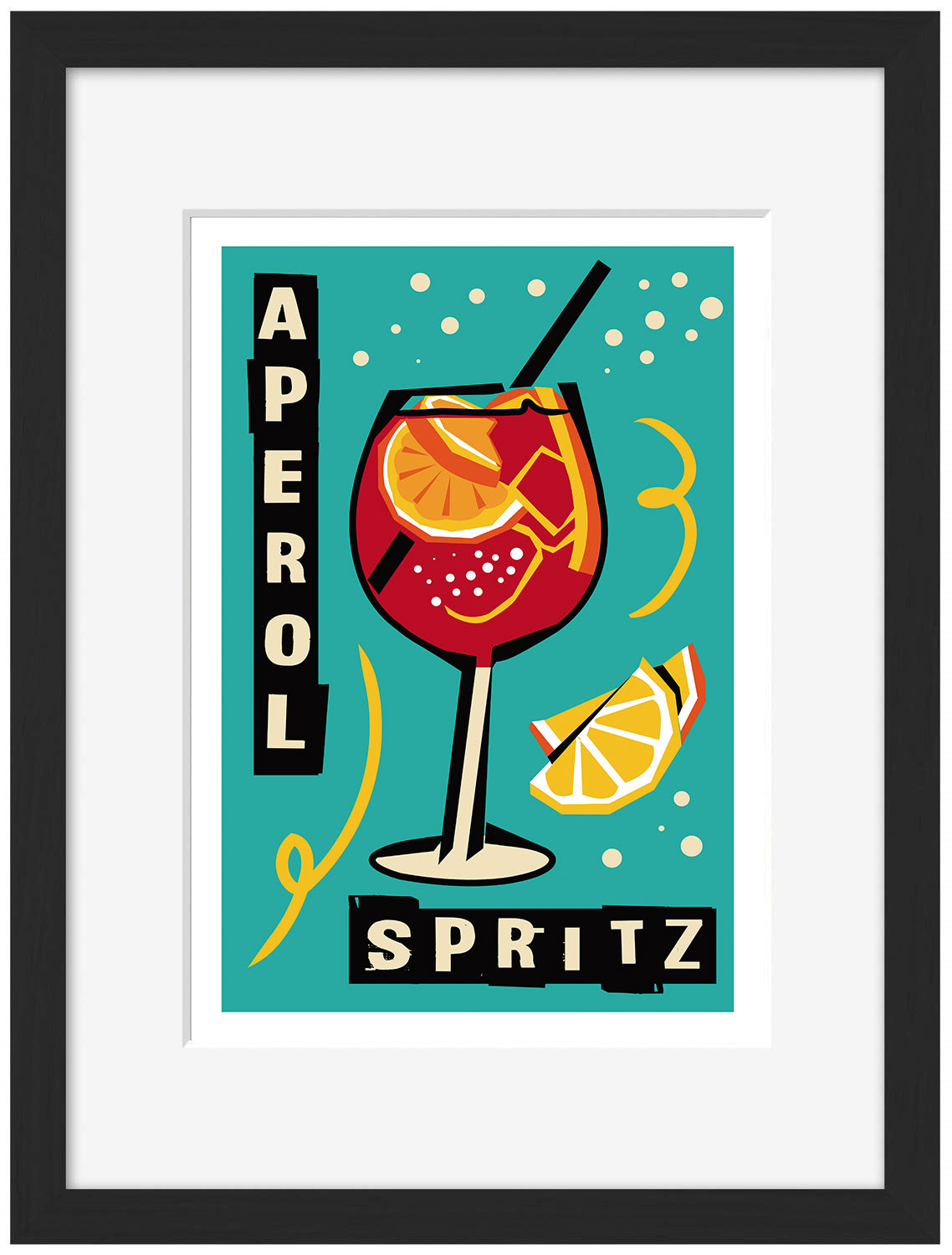 Aperol Spritz-cocktails, print-Framed Print-30 x 40 cm-BLUE SHAKER