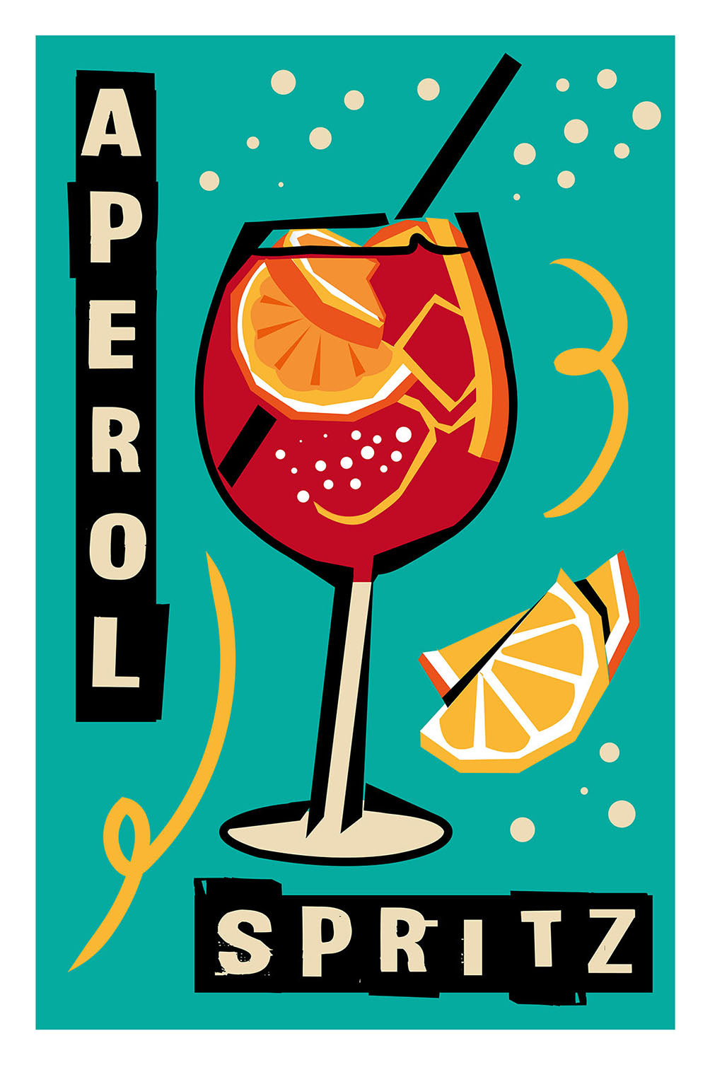 Aperol Spritz-cocktails, print-Print-30 x 40 cm-BLUE SHAKER