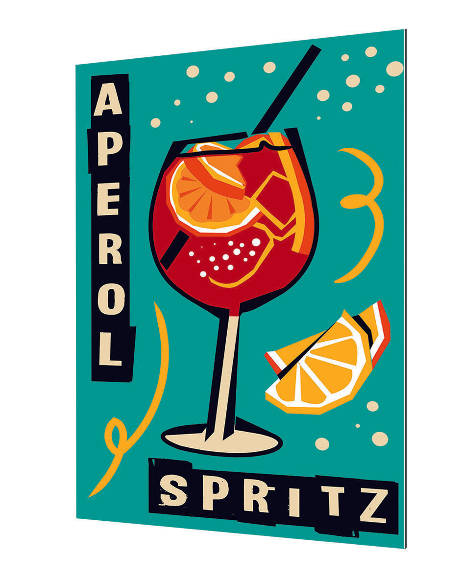 Aperol Spritz-cocktails, print-Alu Dibond 3mm-40 x 60 cm-BLUE SHAKER