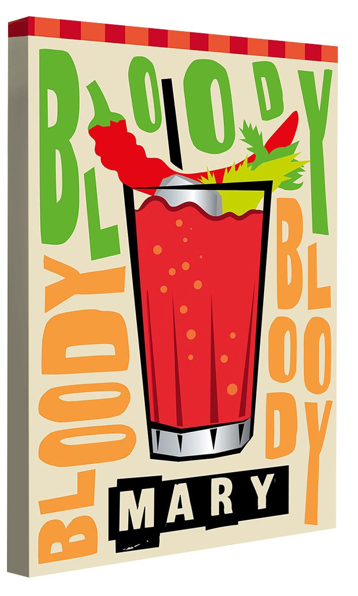 Bloody Mary-cocktails, print-Canvas Print - 20 mm Frame-50 x 75 cm-BLUE SHAKER