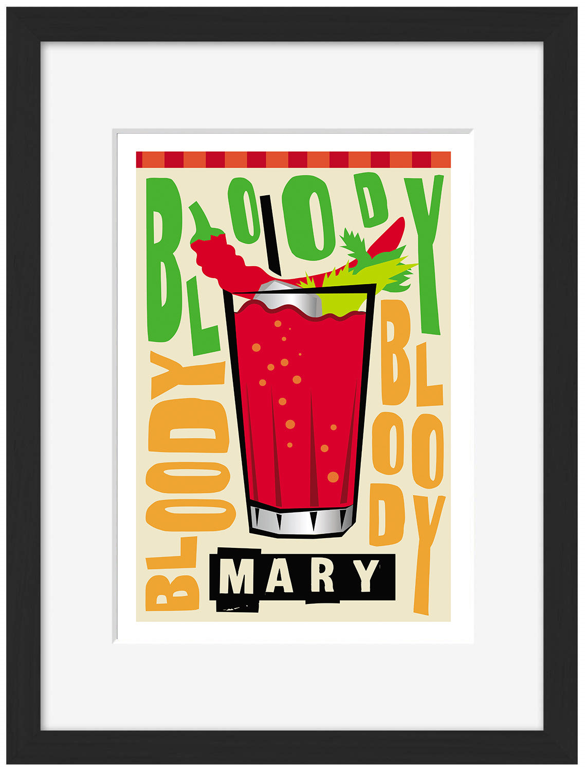 Bloody Mary-cocktails, print-Framed Print-30 x 40 cm-BLUE SHAKER