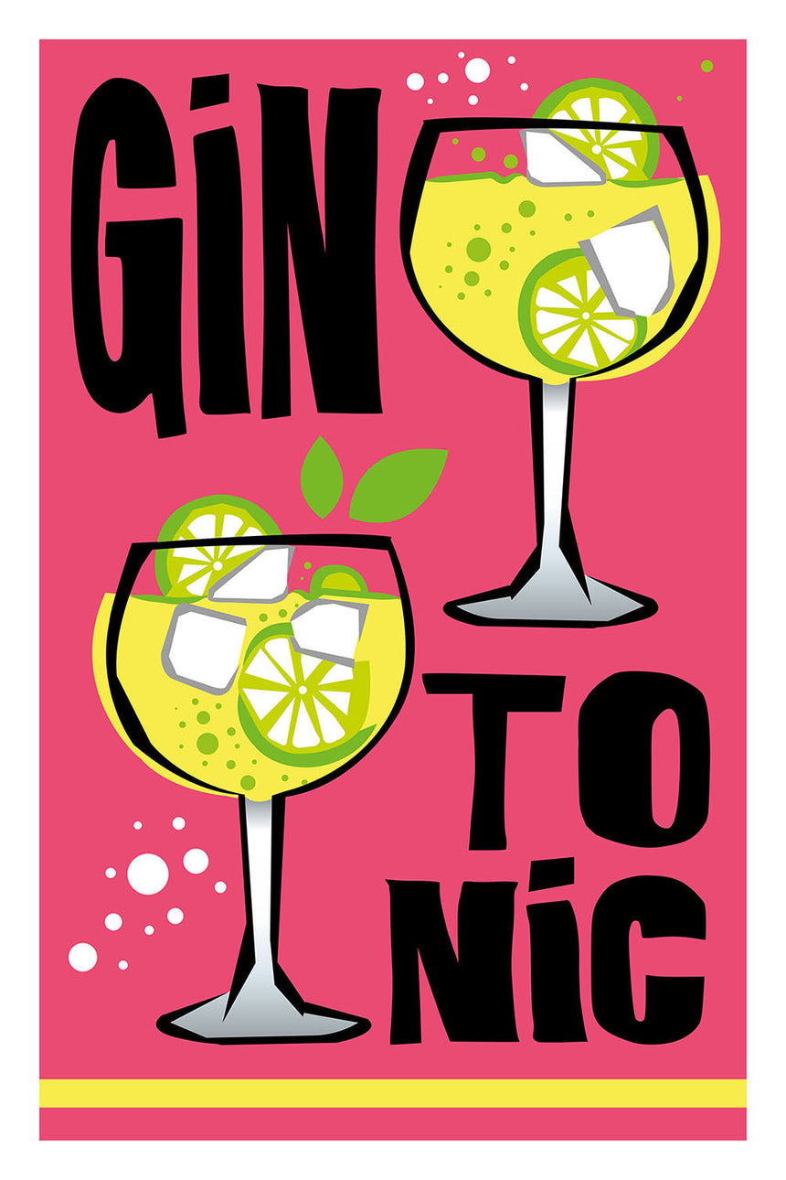 Gin Tonic - Blue Shaker - Poster Affiche -