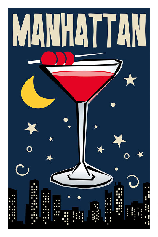 Manhattan-cocktails, print-Print-30 x 40 cm-BLUE SHAKER