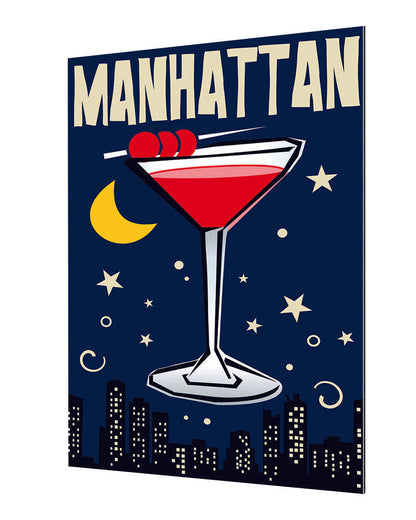 Manhattan-cocktails, print-Alu Dibond 3mm-40 x 60 cm-BLUE SHAKER