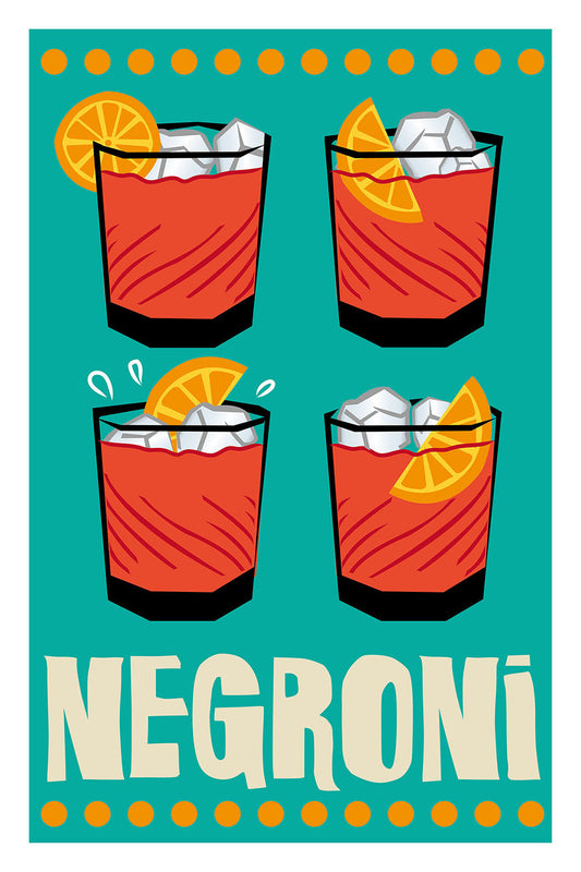 Negroni-cocktails, print-Print-30 x 40 cm-BLUE SHAKER