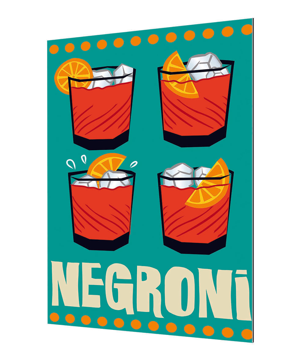 Negroni-cocktails, print-Alu Dibond 3mm-40 x 60 cm-BLUE SHAKER
