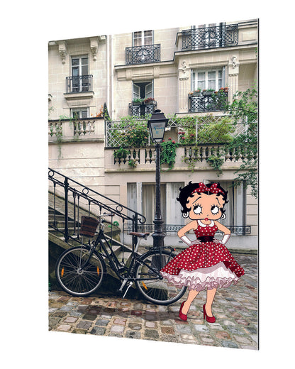 Betty Boop à Paris-comics-town, print-Alu Dibond 3mm-40 x 60 cm-BLUE SHAKER