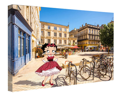 Betty boop à Bordeaux-comics-town, print-Canvas Print - 20 mm Frame-50 x 75 cm-BLUE SHAKER