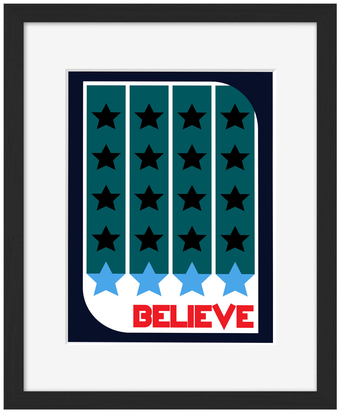Believe-frances-collett, print-Framed Print-30 x 40 cm-BLUE SHAKER