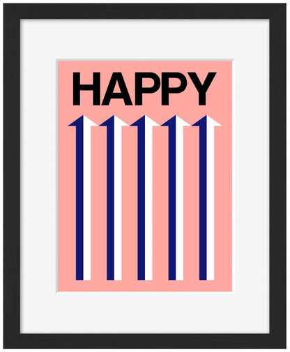 Happy-frances-collett, print-Framed Print-30 x 40 cm-BLUE SHAKER