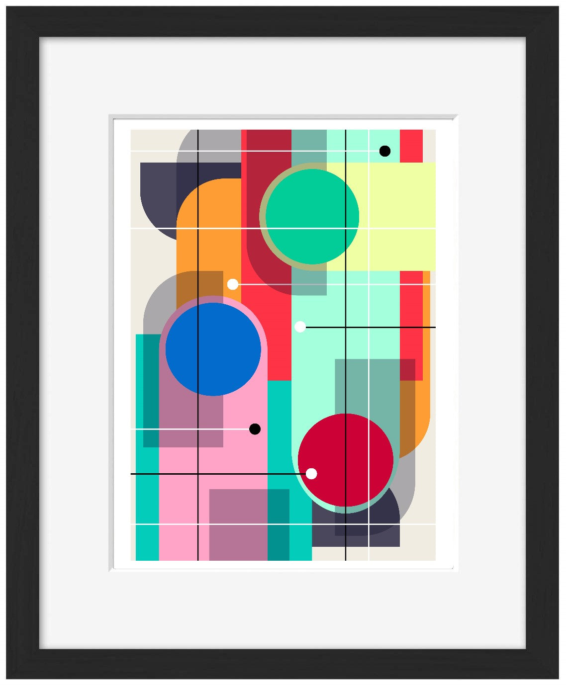 Switchboard-frances-collett, print-Framed Print-30 x 40 cm-BLUE SHAKER