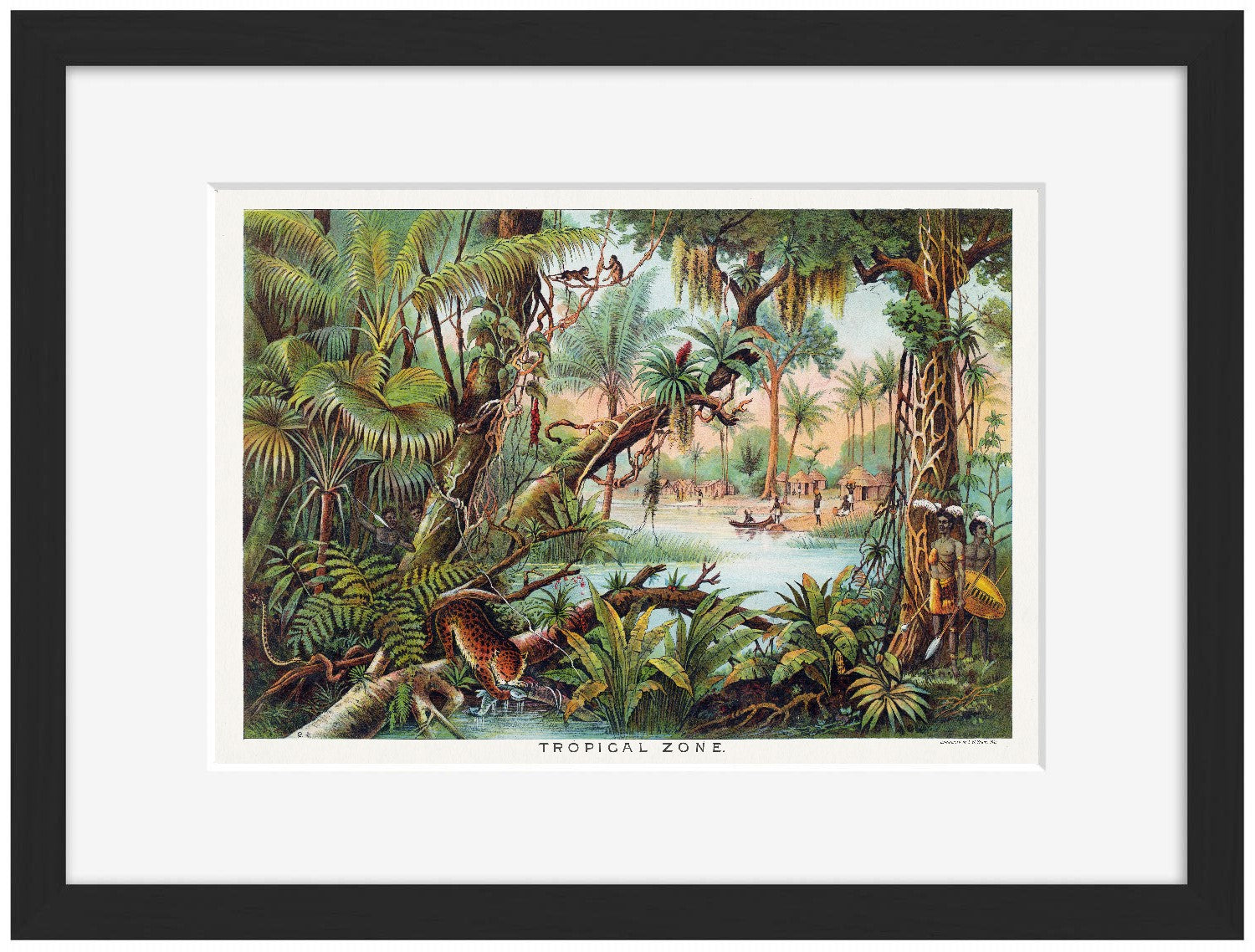 Jungle 3-botanical, print-Framed Print-30 x 40 cm-BLUE SHAKER