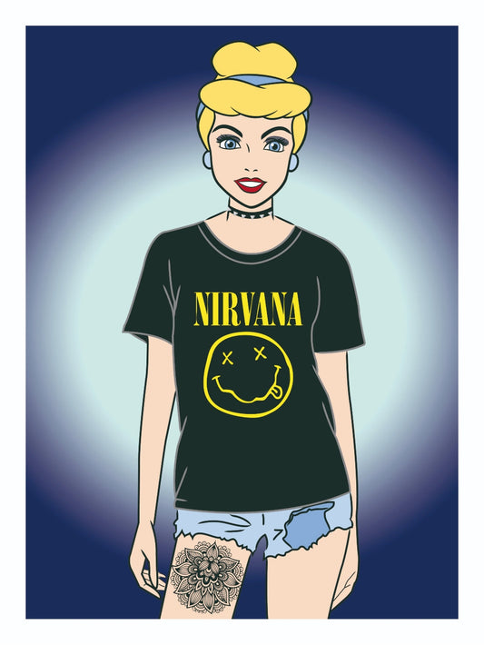 Cendrillon Nirvana-cartoons, print-Print-30 x 40 cm-BLUE SHAKER
