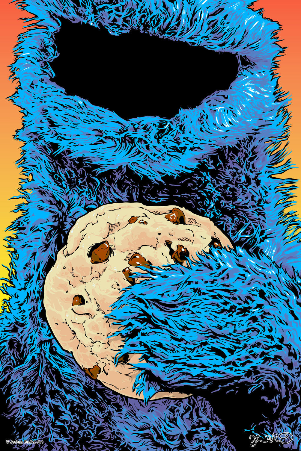 Cookie Monster-joshua-budich, print-Print-30 x 40 cm-BLUE SHAKER