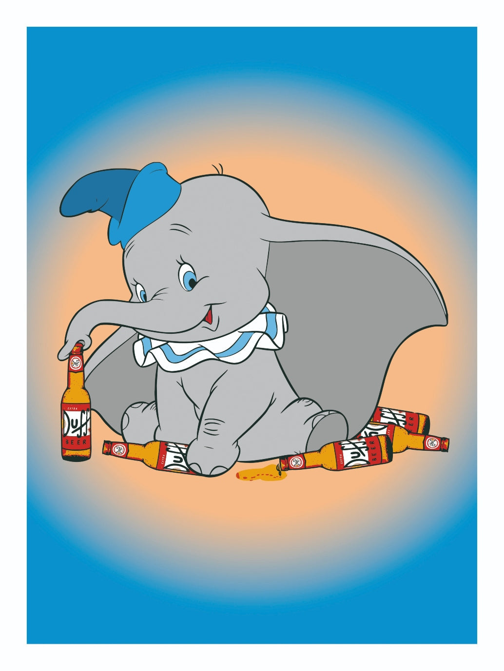 Dumbo DuffBeer-cartoons, print-Print-30 x 40 cm-BLUE SHAKER